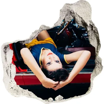 Fototapeta Fotoobraz díra na stěnu Žena v autě