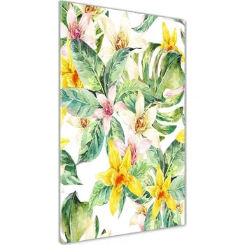 Obraz Vertikální Fotoobraz na skle Tropické květiny