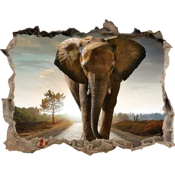 Fototapeta Díra 3D fototapeta na stěnu Slon