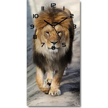 Hodiny Moderní skleněné hodiny na stěnu Levandule na dřevě