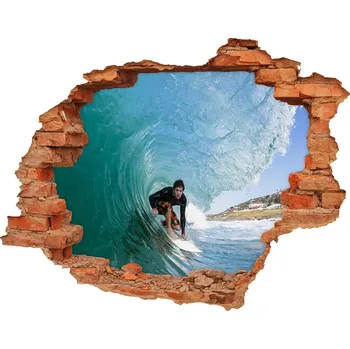 Fototapeta Fototapeta díra na zeď 3D Surfař na vlně