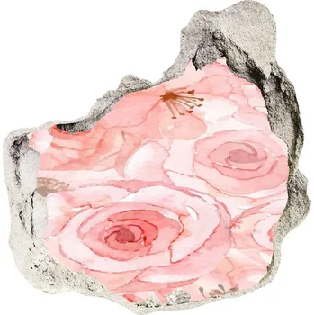 Fototapeta 3D díra na zeď Květinový vzor