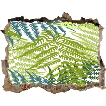 Fototapeta Nálepka 3D díra na zeď Kapradina vzor