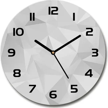 Hodiny Skleněné hodiny na stěnu Abstraktní trojúhelníky