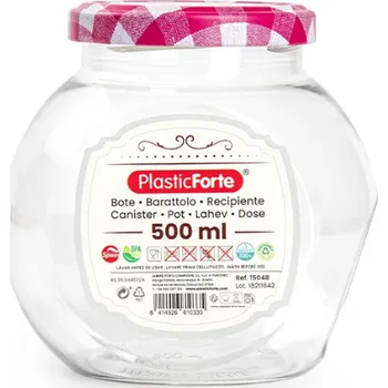 Dóza na potraviny PlasticForte Dóza Candy 500 ml, kovové víčko Velikost: Růžová