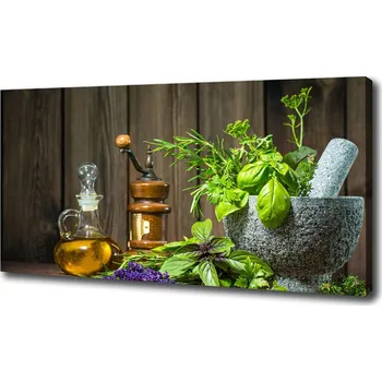 Obraz Foto obraz na plátně Byliny v hmoždíři