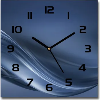 Hodiny Skleněné hodiny na stěnu Šedá vlna