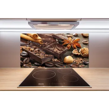 Obklad Skleněný panel do kuchynské linky Čokoláda