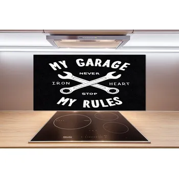 Obklad Skleněný panel do kuchynské linky Garáž