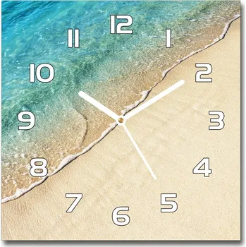 Hodiny Skleněné hodiny čtverec Vlna na pláži