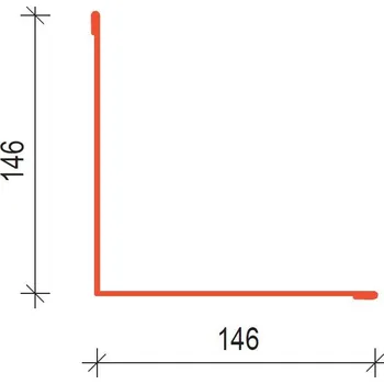 Střešní krytina SATJAM Klempířské doplňky PE25 SK146 Stěnový kout RAL3011 Červená