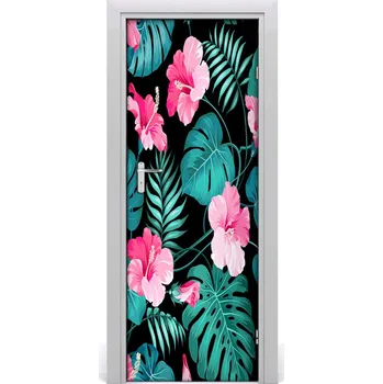 Fototapeta Samolepící fototapeta na dveře havajské květiny 95x205 cm