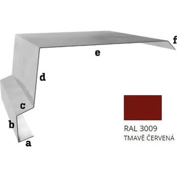 BLIX Pozink tl. 0,5 mm Závětrná lišta horní r.š. 500 RAL 3009 Tmavě červená