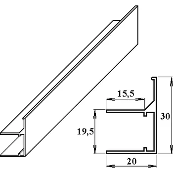 Stavební profil LANITPLAST Montážní prvky k PC deskám Al ukončovací U/F profil 16mm