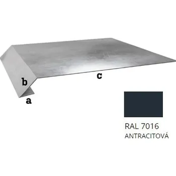 Plech BLIX Pozink tl. 0,5 mm Okapní plech r.š. 1000 RAL 7016 černá antracit