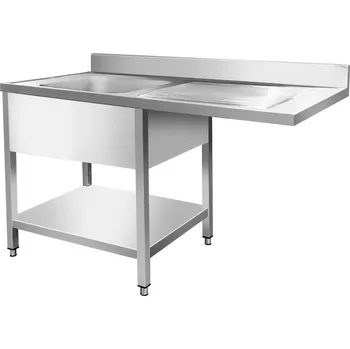 Nerezový dřez vasegastro Nerezový dřez vlevo s odkapávací plochou a místem pro myčku 140x60x87cm