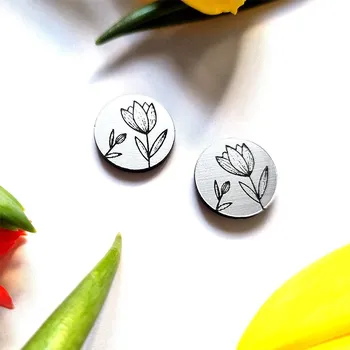 Náušnice TULIP silver náušnice naušnice stříbrné plexi