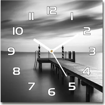 Hodiny Skleněné hodiny čtverec Molo nad jezerem