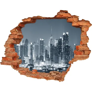 Fototapeta Fototapeta díra na zeď 3D Manhattan New York