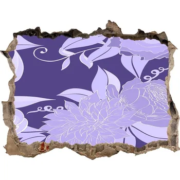 Fototapeta Nálepka 3D díra na zeď Květinový vzor