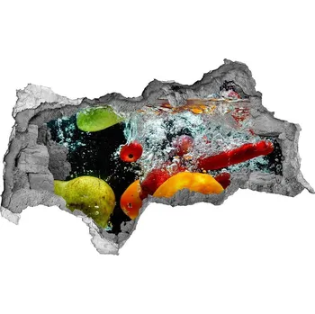 Fototapeta Nálepka 3D díra na zeď Ovoce pod vodou
