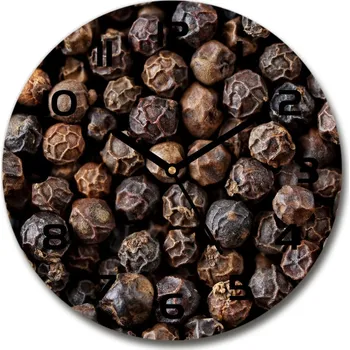 Hodiny Skleněné hodiny kulaté Zrnka pepře