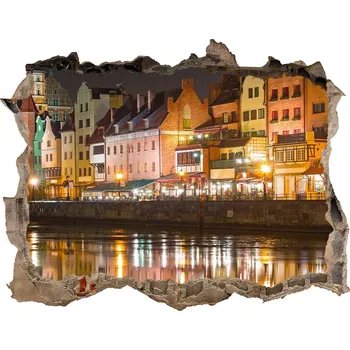 Fototapeta Fototapeta díra na zeď 3D Gdaňsk Polsko