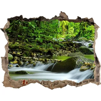 Fototapeta Díra 3D ve zdi nálepka Horský potok