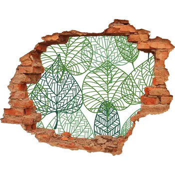Fototapeta Nálepka 3D díra Zelené listí vzor