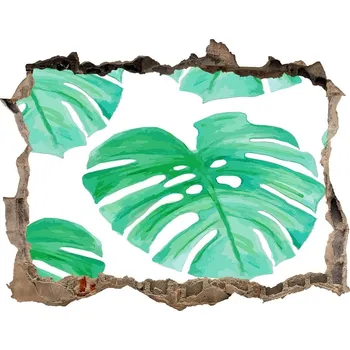 Fototapeta Nálepka 3D díra na zeď beton Monstera