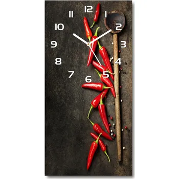 Hodiny Nástěnné hodiny tiché Chilli papričky