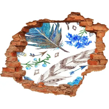 Fototapeta Díra 3D foto tapeta nálepka Pírka a květiny