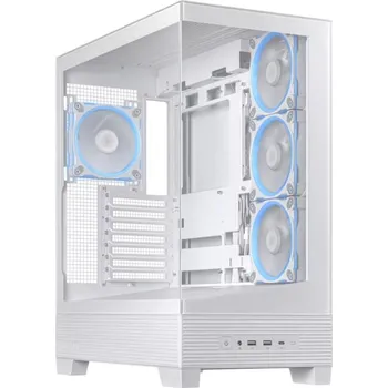ASUS case A31 PLUS TG ARGB, Mid Tower, Průhledná bočnice, 4x120mm ARGB Fan, ARGB Hub, bílá