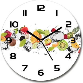 Hodiny Skleněné hodiny na stěnu Ovoce a voda