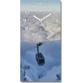 Hodiny Nástěnné skleněné hodiny Lanovka