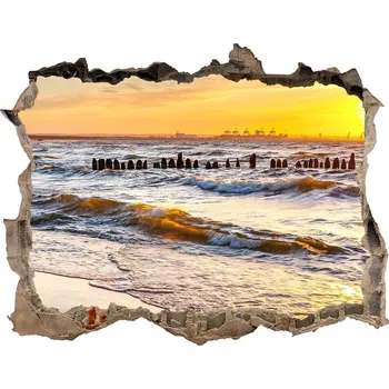 Fototapeta Nálepka fototapeta 3D Západ slunce pláž