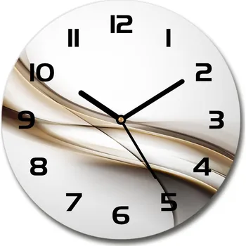 Hodiny Skleněné hodiny na stěnu Hnědá vlna