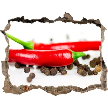 Fototapeta Nálepka 3D díra na zeď Chilli a pepř