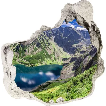 Fototapeta Díra 3D ve zdi na stěnu Černé jezero Tatry