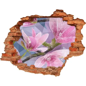 Fototapeta 3D díra na zeď Růžová magnolie