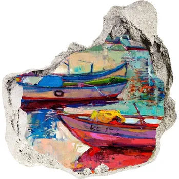 Fototapeta Foto fotografie díra na zeď Barevné lodičky