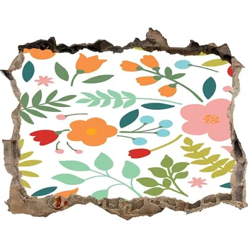 Fototapeta Nálepka 3D díra na zeď Květiny ilustrace