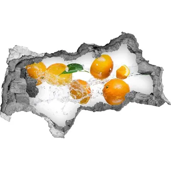 Fototapeta Nálepka 3D díra beton Pomeranče a voda