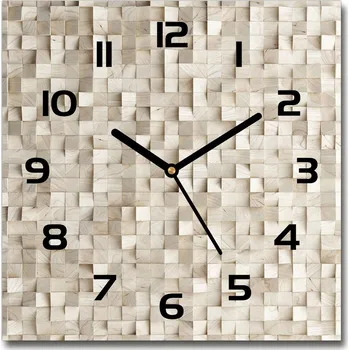 Hodiny Skleněné hodiny na stěnu Dřevěné kostky