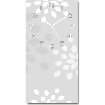 Hodiny Nástěnné skleněné hodiny Květinový vzor