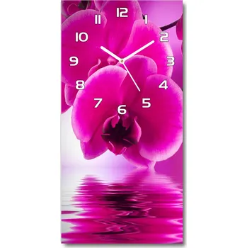 Hodiny Nástěnné hodiny tiché Růžová orchidej