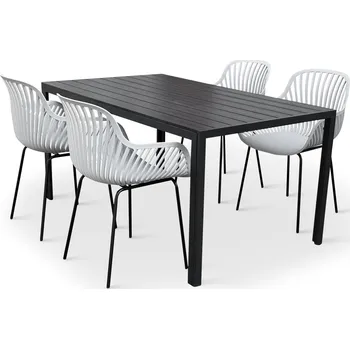 Zahradní sestava Nábytek Texim Moderní zahradní set - Viking L + 4x křeslo GABY šedé