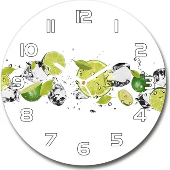 Hodiny Skleněné hodiny na stěnu Limetka a voda