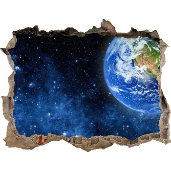 Fototapeta Foto fotografie díra na zeď Zeměkoule