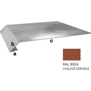 Stavební materiál BLIX Pozink tl. 0,5 mm Okapní plech r.š. 750 RAL 8004 cihlově červená